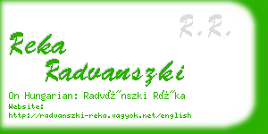 reka radvanszki business card